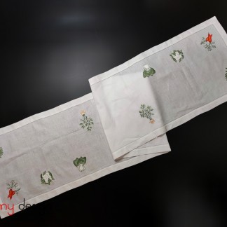 Table runner - veggie embroidery